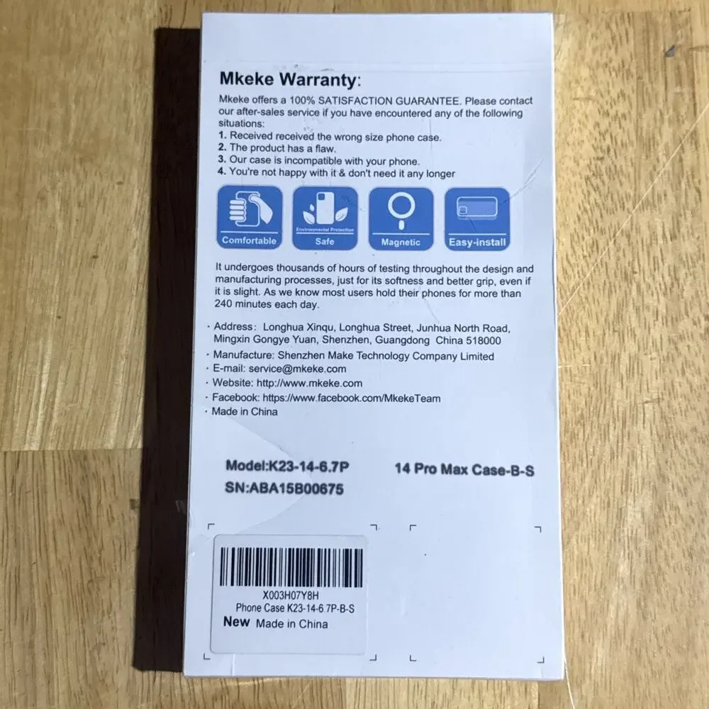 Mkeke iPhone 14 Pro Max Silicone Magnetic Case Blue New Sealed